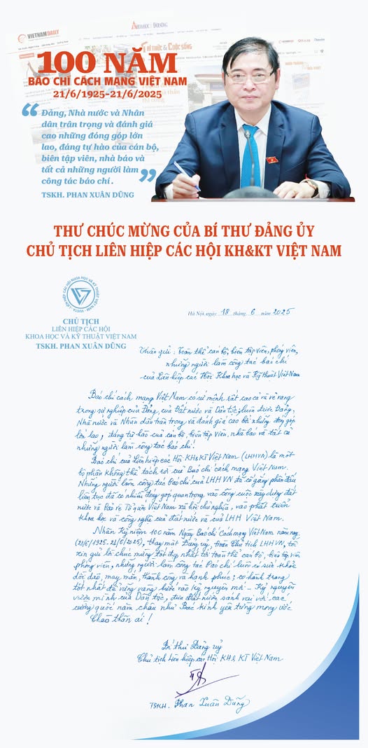 Chủ tịch Liên Hiệp Hội Việt Nam chúc mừng Ngày Báo chí cách mạng Việt Nam